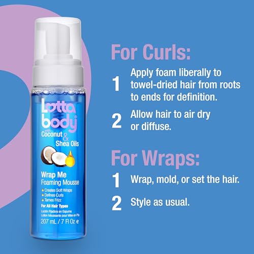 Lottabody Coconut & Shea Wrap Me Foaming Mousse – Hair Styling Foam 7 oz – view 12
