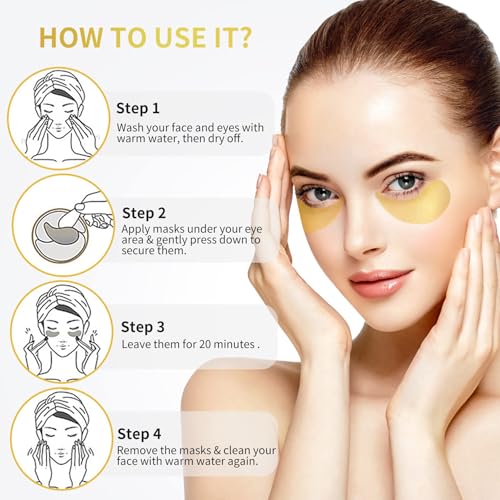 NAZANO 24K Gold Under Eye Patches – Hydrating Eye Masks 60 Pack – view 4