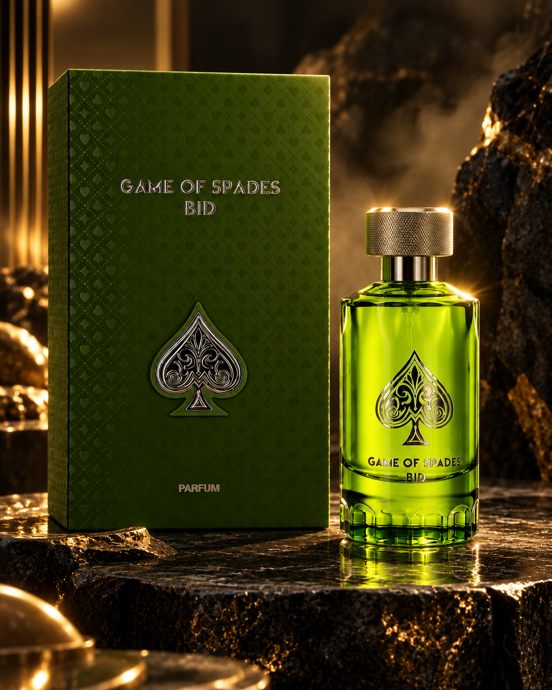 Game of Spades Bid Parfum for Men – Green 3.4 oz Fragrance – New in Box – view 2
