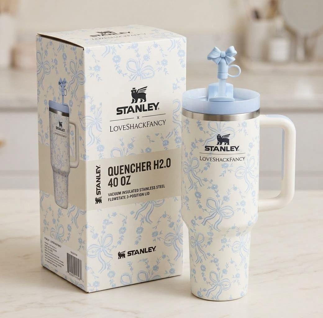 LoveShackFancy x Stanley 1913 Winter Ice 40oz Insulated Tumbler with Bow Design – view 2