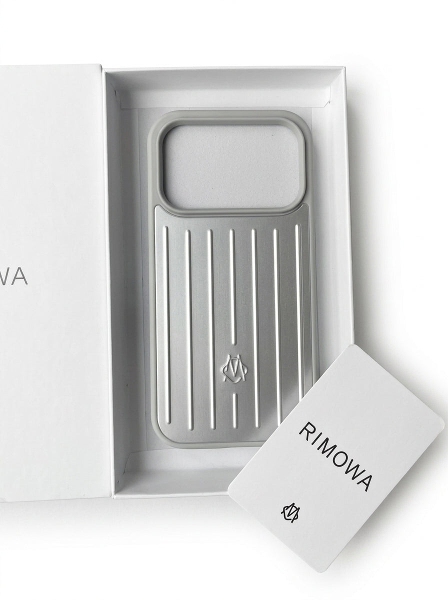 RIMOWA Case for iPhone 17 Pro Max – Silver Aluminum Protective Cover – view 3