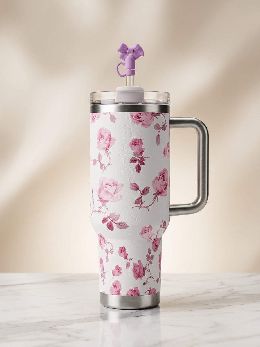 Stanley Quencher 40 oz H2.0 FlowState Tumbler – LoveShackFancy Rosa – view 2