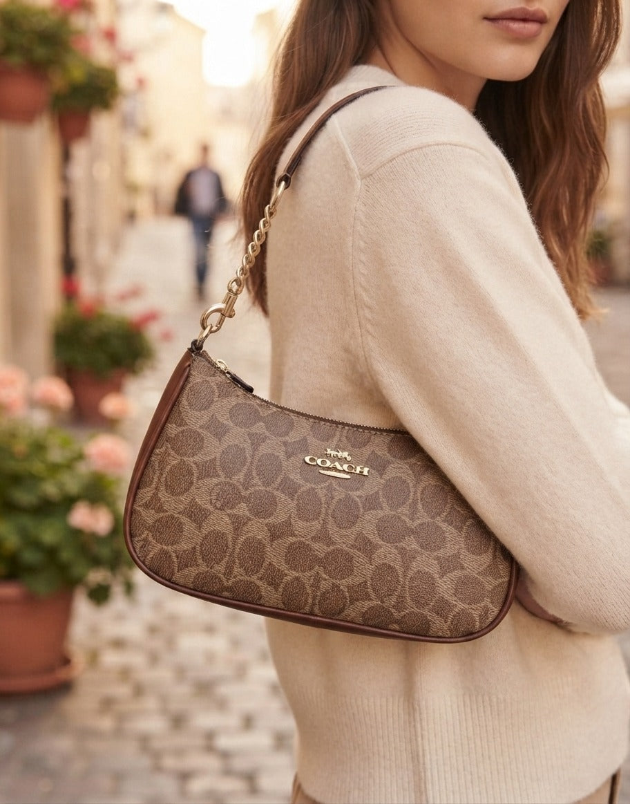 Coach Teri Shoulder Bag in Refined Pebble Leather – view 5