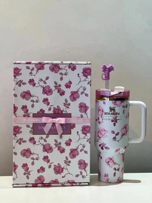 Stanley x LoveShackFancy Rosa 40 oz Quencher Tumbler with Gift Box