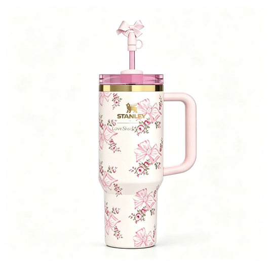 Stanley Rosa Beaux Pink Floral 40 oz Quencher Tumbler – LoveShackFancy