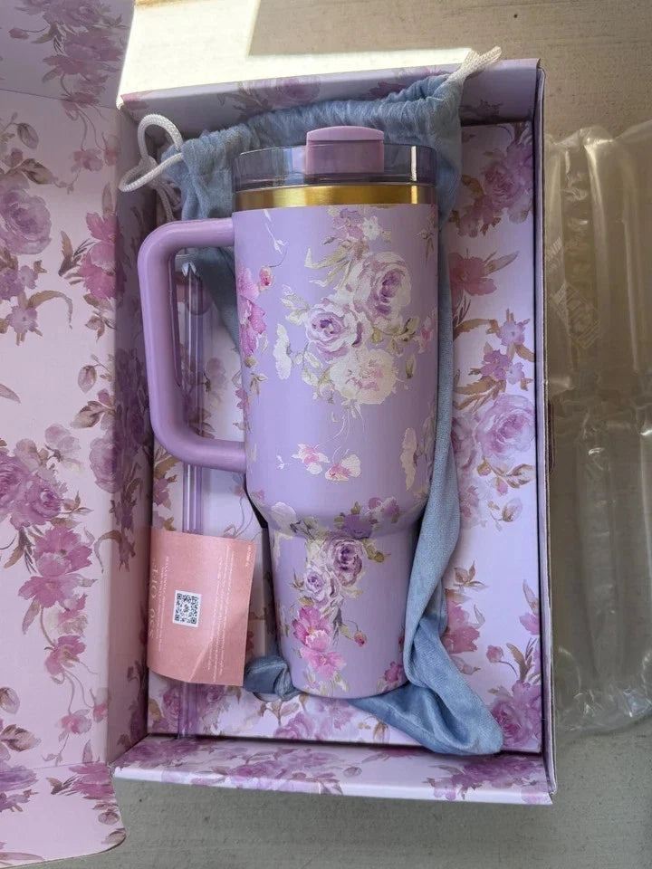 Stanley x LoveShackFancy Quencher 40 oz Tumbler – Floral Purple – New – view 5