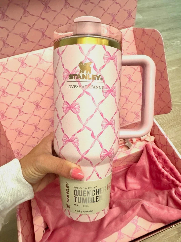 Stanley Quencher H2.0 x LoveShackFancy Pink Baby Bow 40oz Holiday Cup – view 2